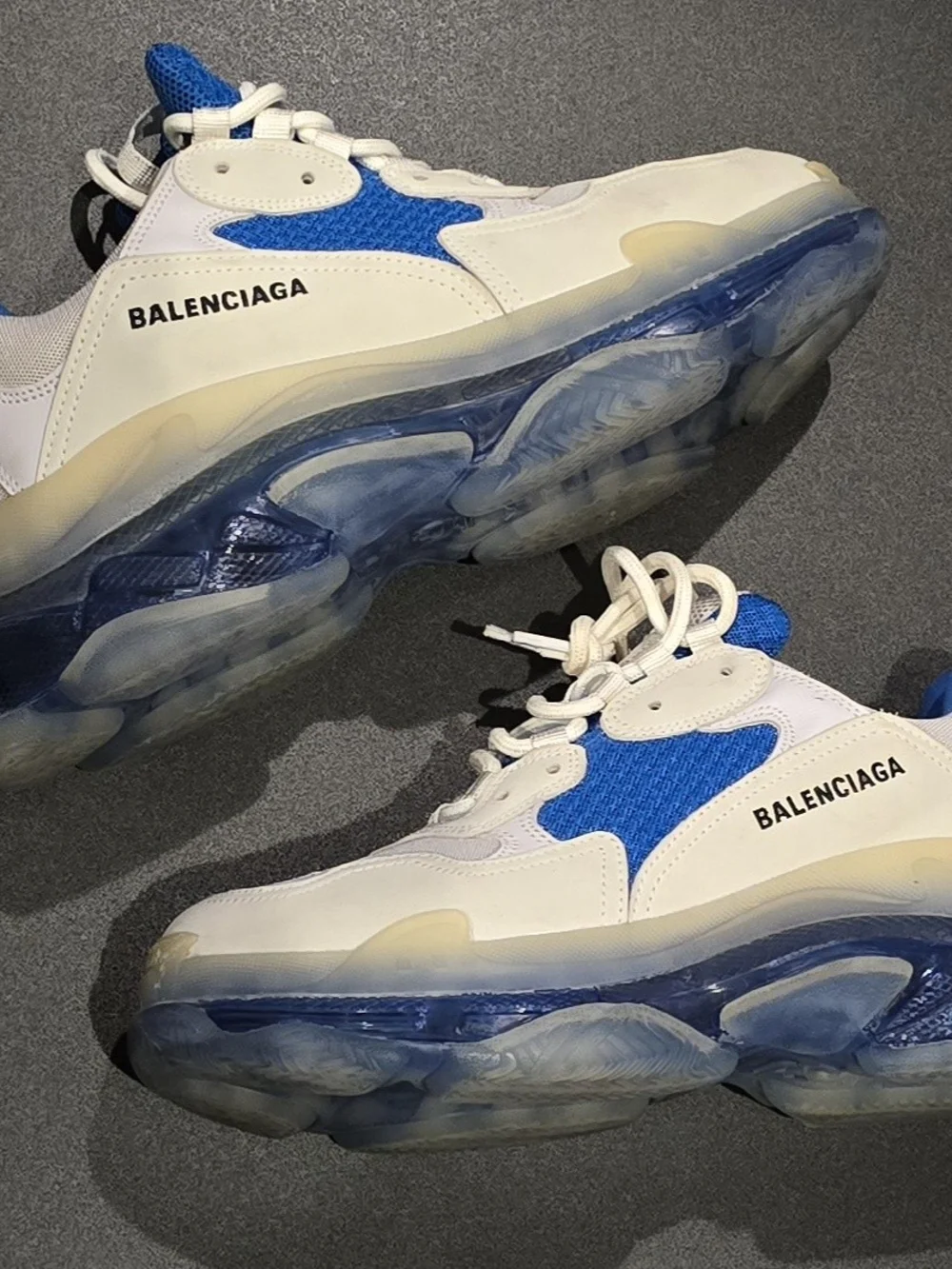 Balenciaga Triple S. White & Blue Chunky Sole Men’s Sneakers